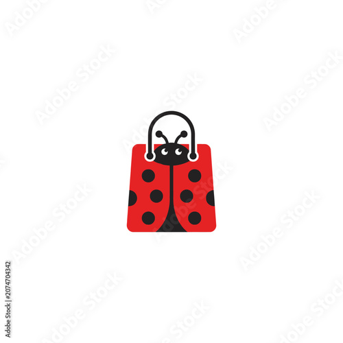 Obraz na płótnie Ladybug Handbag Red Black Spots.