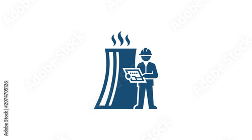 Photos Industrial worker with clipboard standing.