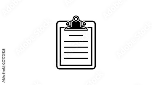 Clipboard with paper document icon.