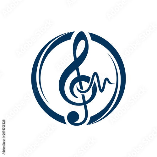 Music Treble Clef Symbol Logo.