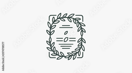 Foto Minimalist line art illustration of a cat face.