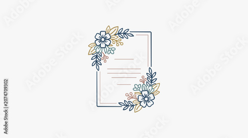 Minimalist line drawing of a single flower in a vase.