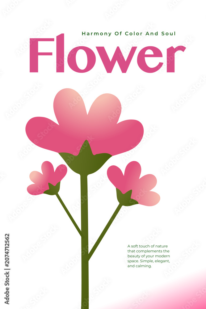 Obraz premium Floral Poster Design with Pink Blossoms and Harmony