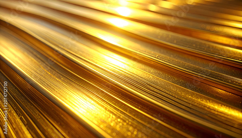 Abstract Golden Waves Texture Background.