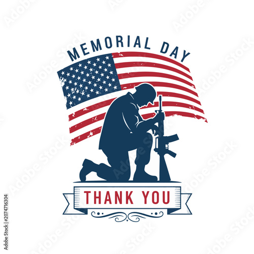 Tableau sur toile Memorial Day Respectful Tribute Design