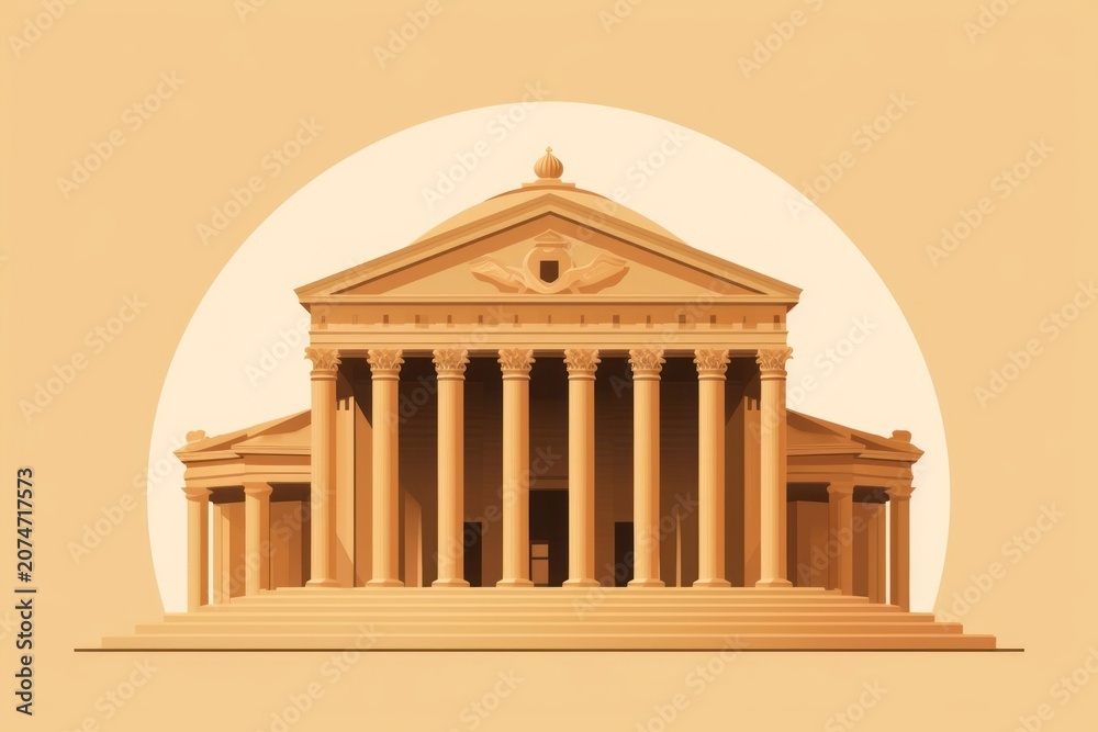 Naklejka premium Pantheon architecture building column.
