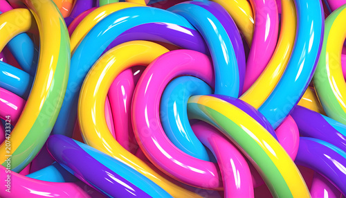 Vibrant Rainbow Swirls of Candy and Confectionery.
