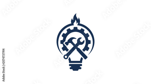 Photos Light Bulb With Wrench And Gear.