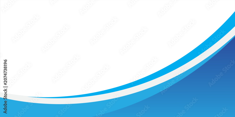 Obraz premium Blue and Cyan Layered Wave Swoosh on White Canvas abstract vector