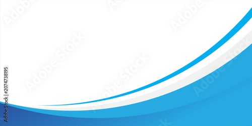 Blue and Cyan Layered Wave Swoosh on White Canvas abstract vector
