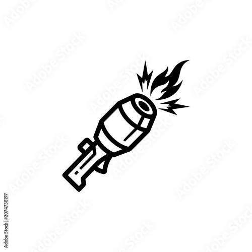 Foto Blowing torch with flame nozzle.