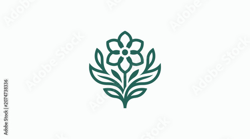 Green flower icon with leaves.