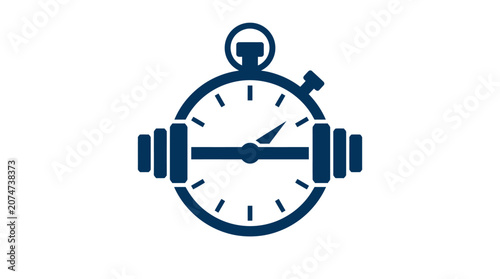 Stopwatch with dumbbell fitness timer.