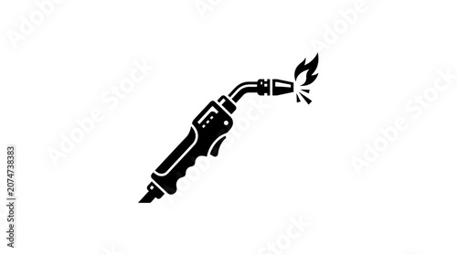 Tableau sur toile Welding Torch with Flame Burning.