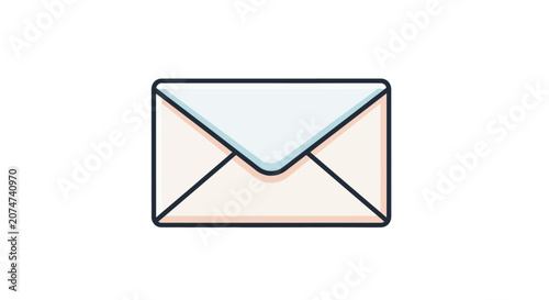 Minimalist Illustration of an Envelope with a Simple and Clean Design Isolated on White
