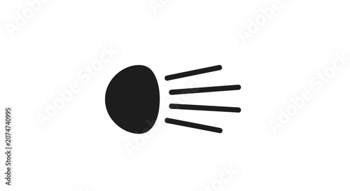 Minimalist representation of car headlight symbol, automotive design, warning icon