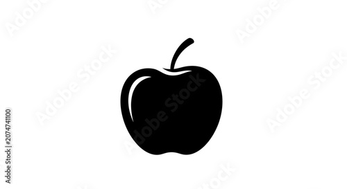 Minimalist Silhouette of an Apple, Depicting Simplicity and Natural Forms