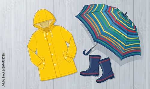 Rainy Day Outfit Flat Lay