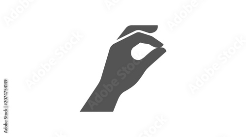 Grey silhouette of a hand in a pinch gesture.