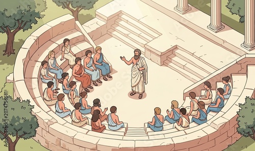Ancient Greek Philosopher Amphitheater Isometric