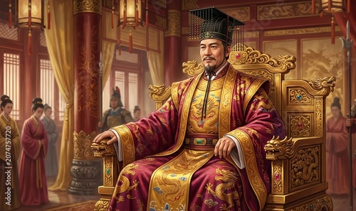Ancient Chinese Emperor Throne