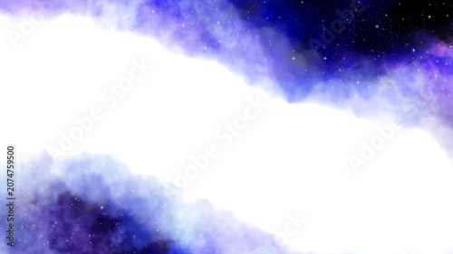 Celestial Purple Border Corner Design with Galaxy and Starry Night- Purple Nebula Border Corner Design with Abstract Gradient Waves