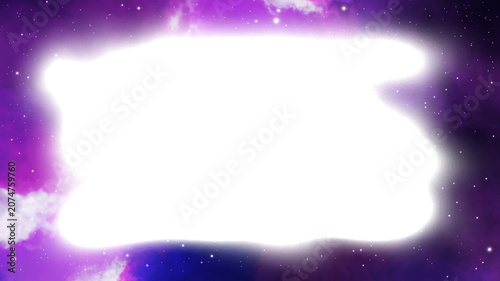 Dreamy Purple Galaxy Border Frame -Purple Starry Night Sky Border Corner with Galaxy Clouds and Nebula Background