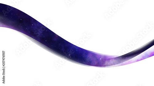 Purple Night Sky Border with Cosmic Waves and Nebula Background