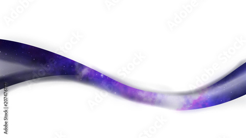 Purple Night Sky Border with Cosmic Waves and Nebula Background