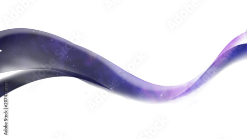 Purple Night Sky Border with Cosmic Waves and Nebula Background