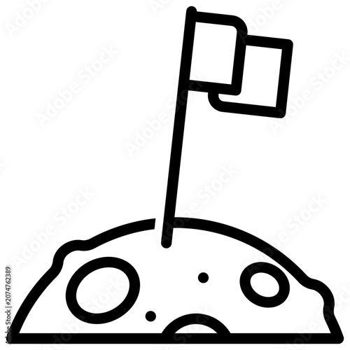 Принти на полотні Flag On The Moon Icon