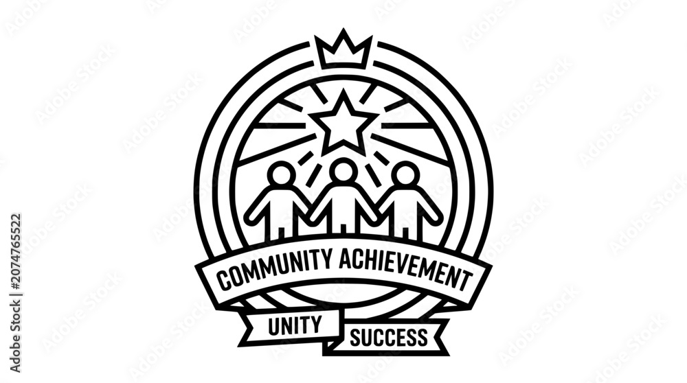 Fototapeta premium Community Achievement Unity Success Logo - Teamwork and Victory Symbol
