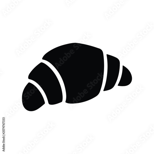 Foto croissant Icon of food. Black icon on white background