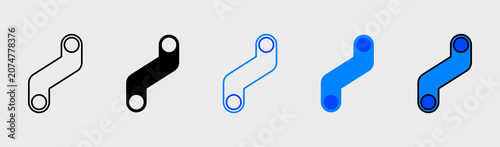 Obraz na płótnie Futuristic hinge icon set in 5 design styles: line, glyph, line color, glyph color, and filled outline