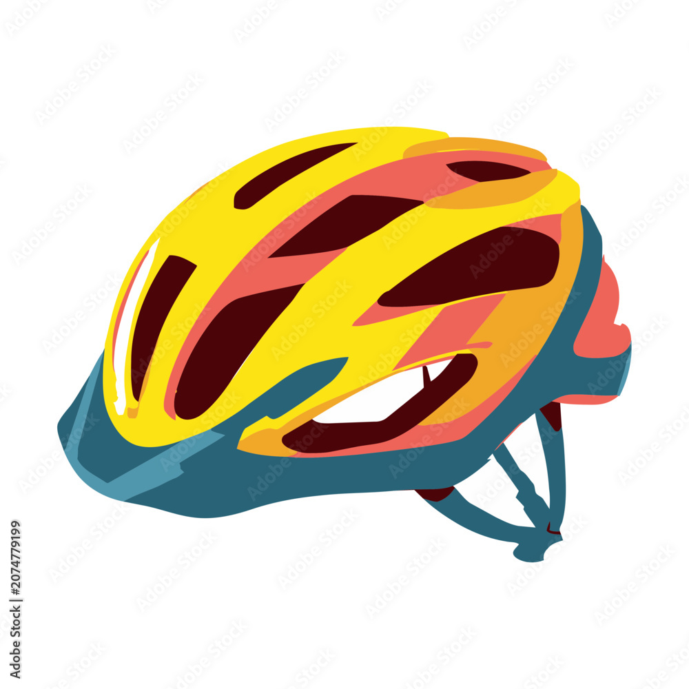 Fototapeta premium Colorful bicycle helmet vector illustration
