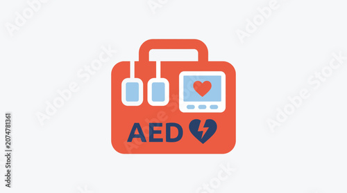 Obraz na plátne AED Defibrillator Flat Icon