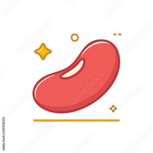 Flat vector icon of a kidney organ