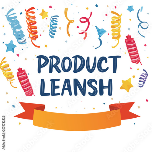 Product Leansh Celebration Vector Illustration