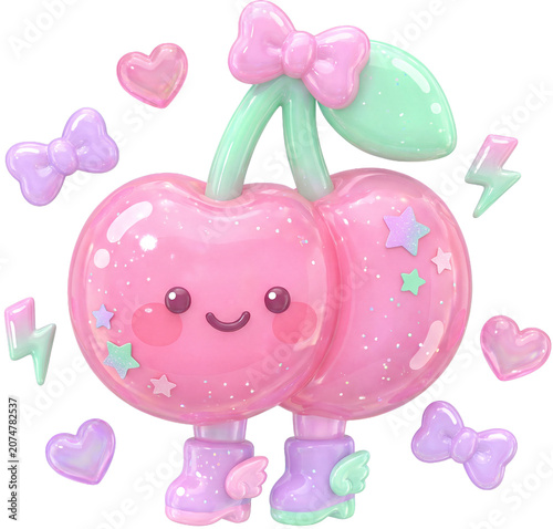 Pastel Kawaii Y2K Toy Sticker Elements