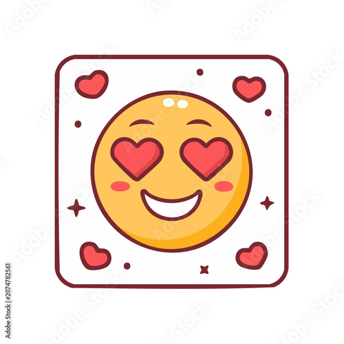 Smiling face with heart eyes emoji vector illustration
