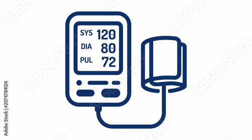 Fotografie Blood Pressure Monitor Line Icon