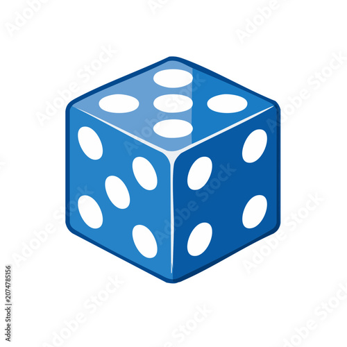 Blue Dice Vector Illustration
