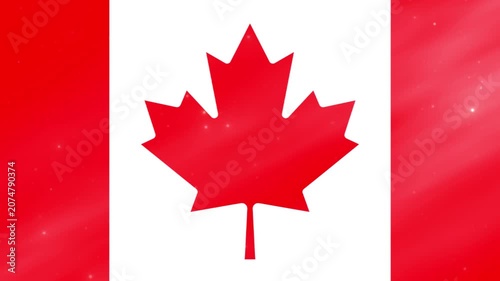 Animated 3D Canada Flag Waving with Light Effects