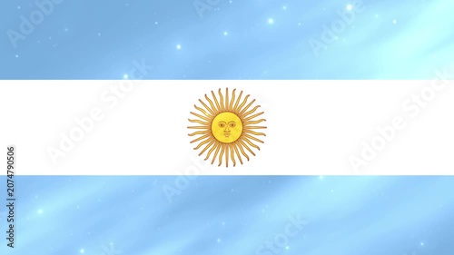 Animated 3D Argentina Flag Waving with Light Effects