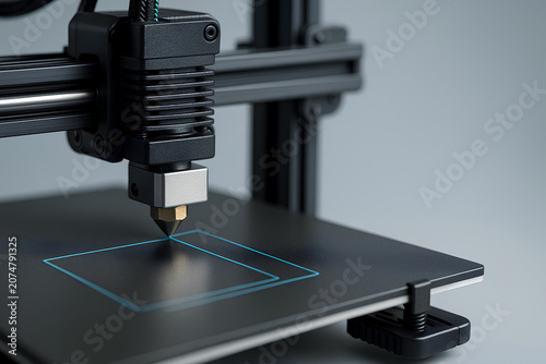 Close-up of a 3D Printer Nozzle in Action