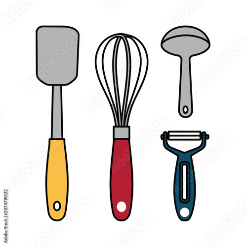 Flat Vector Kitchen Utensils Set