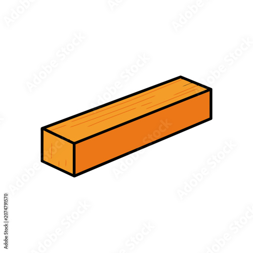 Orange wooden plank vector illustration