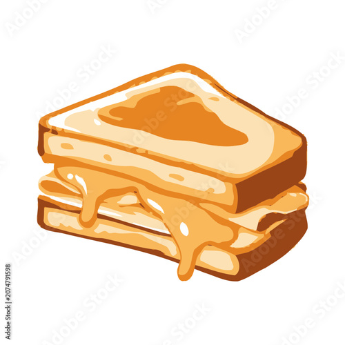 Peanut Butter and Jelly Sandwich Vector Illustration