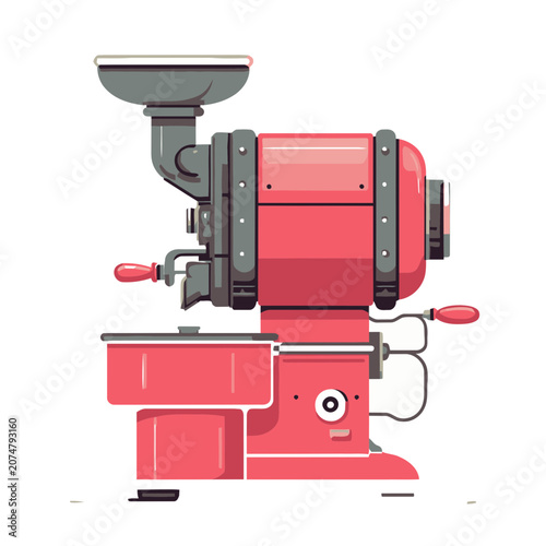 Flat vector illustration of a vintage sewing machine