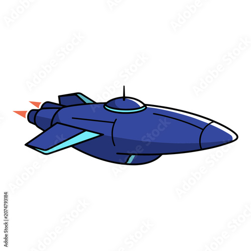 Futuristic Spaceship Vector Illustration
